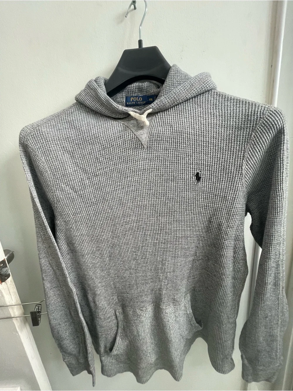 Polo by Ralph Lauren Gray Waffle-Knit Hooded Pullover